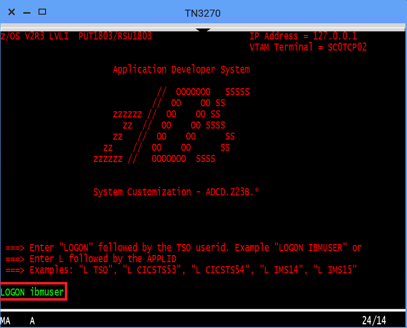 TSO/E LOGON panel